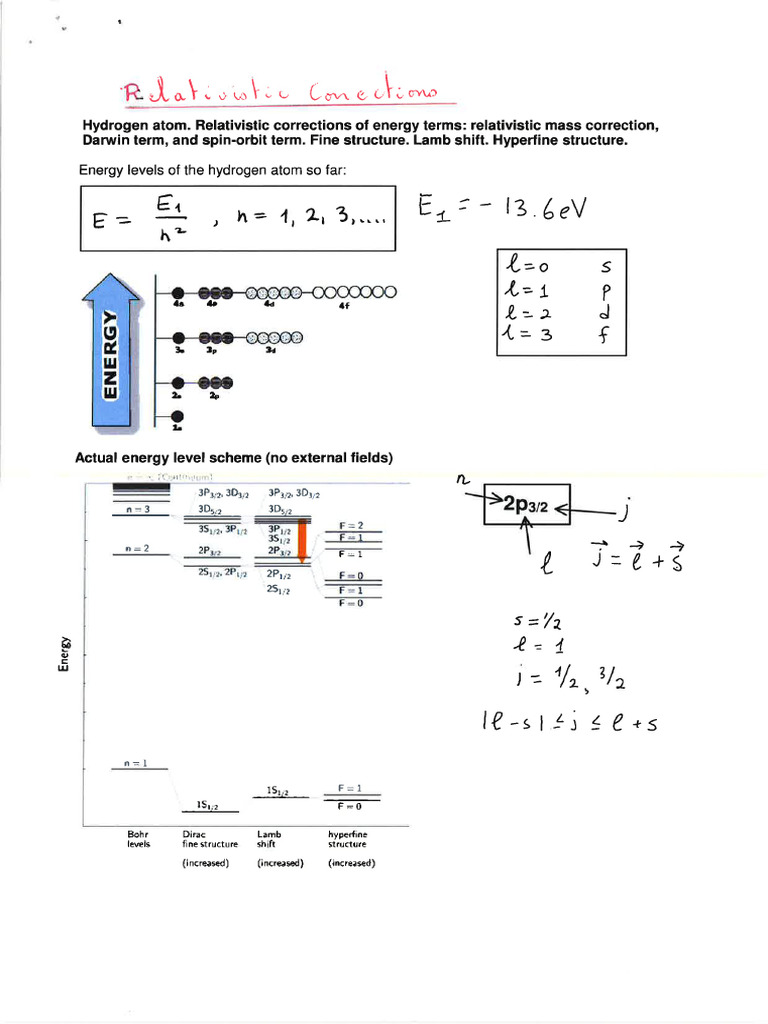 Tutorial 2b - Relativistic Corrections | PDF