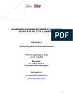 Epistemología de Las Ciencias Sociales - Souza y Dragún - 2023