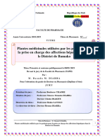 Plantes Médicinales Utilisées Par Les Patients Pour La Prise en Charge Des Affections Hépatiques Dans Le District de Bamako