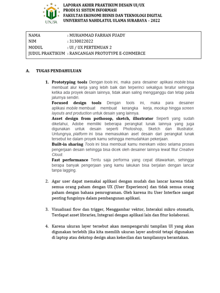 Laporan Ui Ux 3130022022 P1 | PDF