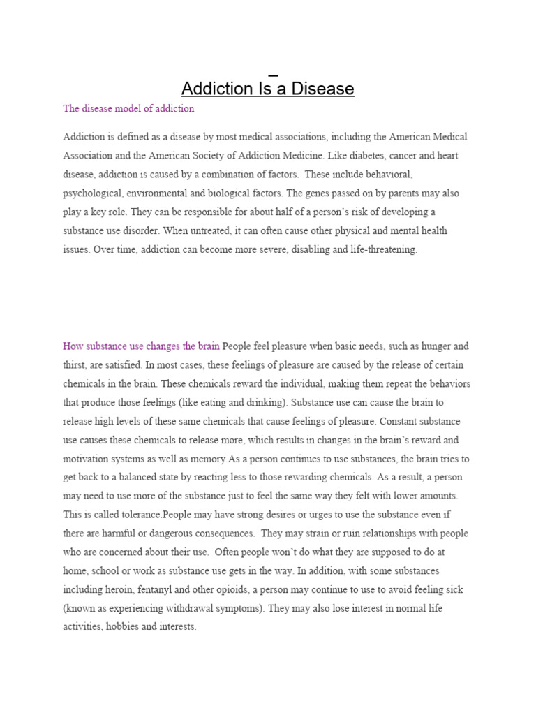 Addiction is a disease pdf substance use disorder reward system
