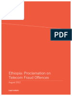 Ethiopia-Proclamation On Telecom Fraud