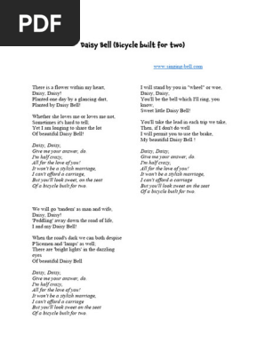 Daisy Bell Lyrics Singing Bell