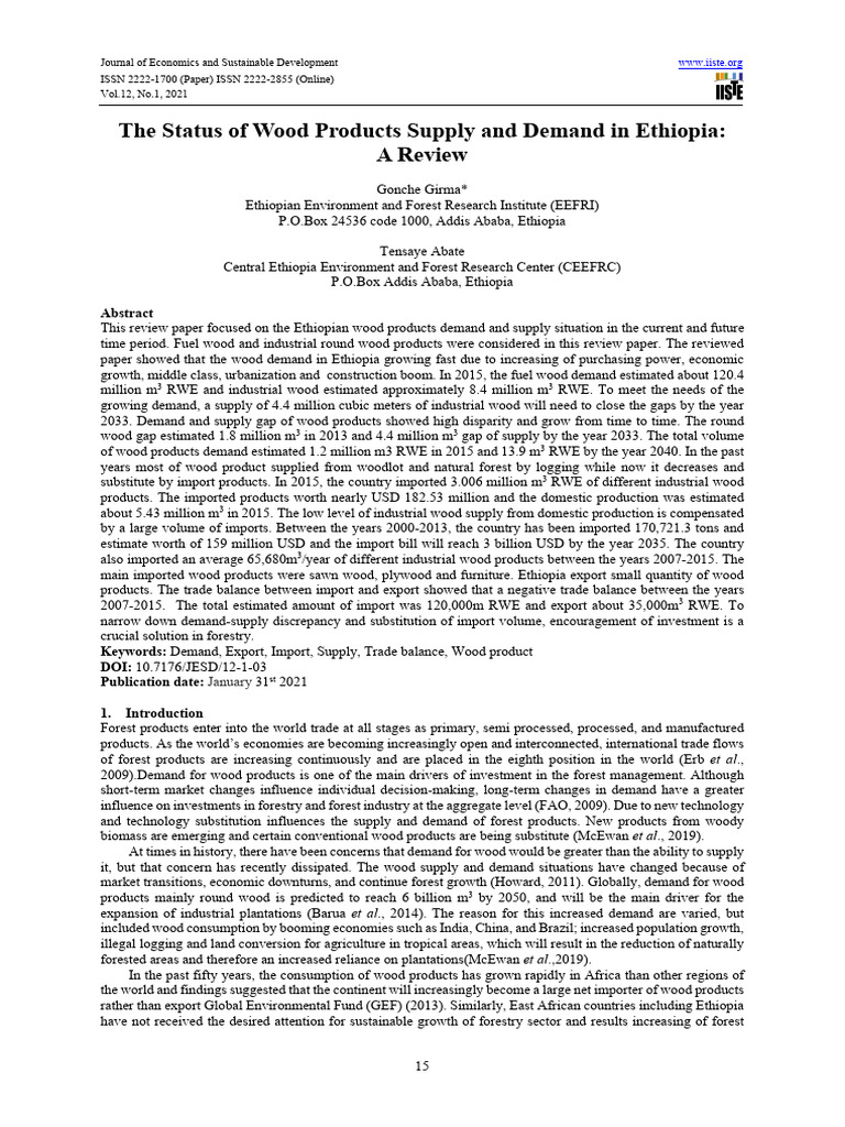 Ethiopian Wood Demend | PDF | Wood | Ethiopia
