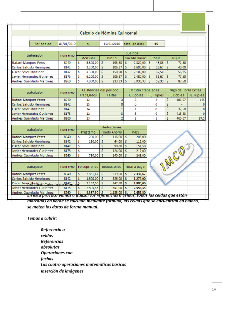 Ejercicio de Excel 17 | Descargar gratis PDF | Microsoft | Hoja de cálculo