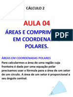 Aula 4 Cálculo 2 Áreas e Comprimentos em Coordenadas Polares