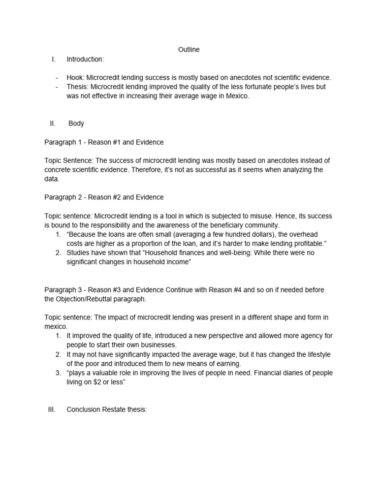 Argument Paper Outline | PDF