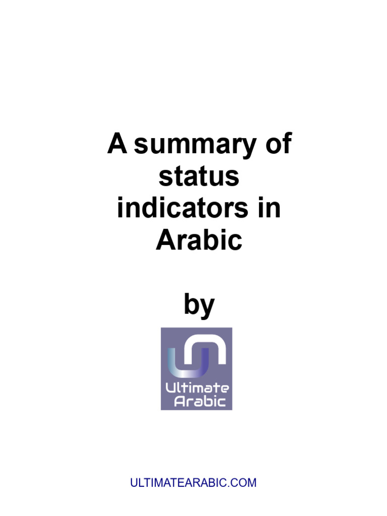 Ultimate Arabic Status Indicators PDF Grammatical Number Plural