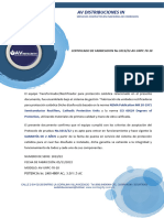CERTIFICADO DE FABRICACION No 1013-22-AV-URPC 70-10