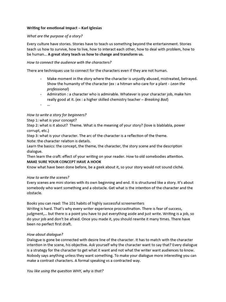 Résumé Writing For Emotional Impact PDF Curiosity Behavioural