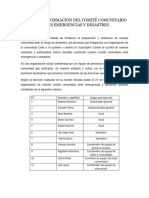 Acta de Conformación Del Comité Comunitario Antes Emergencias y Desastres 2.o