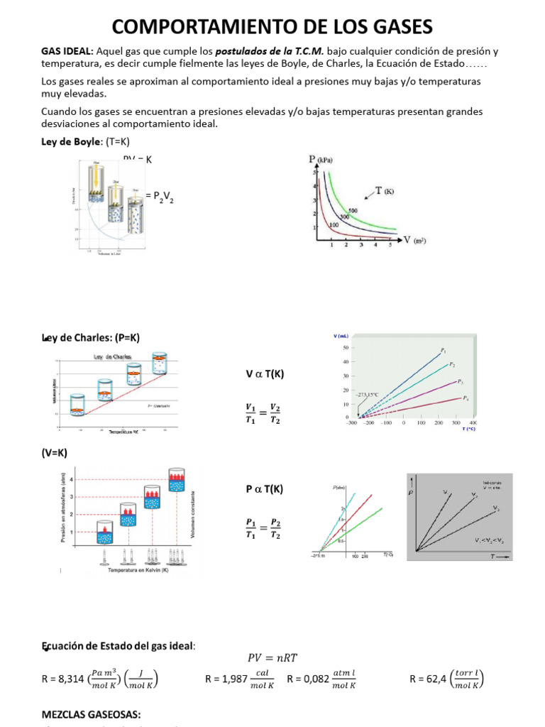 Comportamiento de Los Gases | PDF | Gases | Vapor