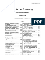 Deutscher Bundestag: Stenografischer Bericht 71. Sitzung