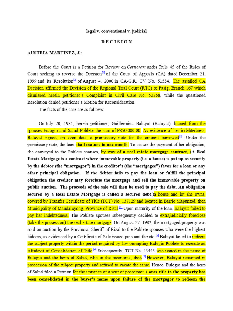 Baluyut vs poblete pdf foreclosure mortgage law