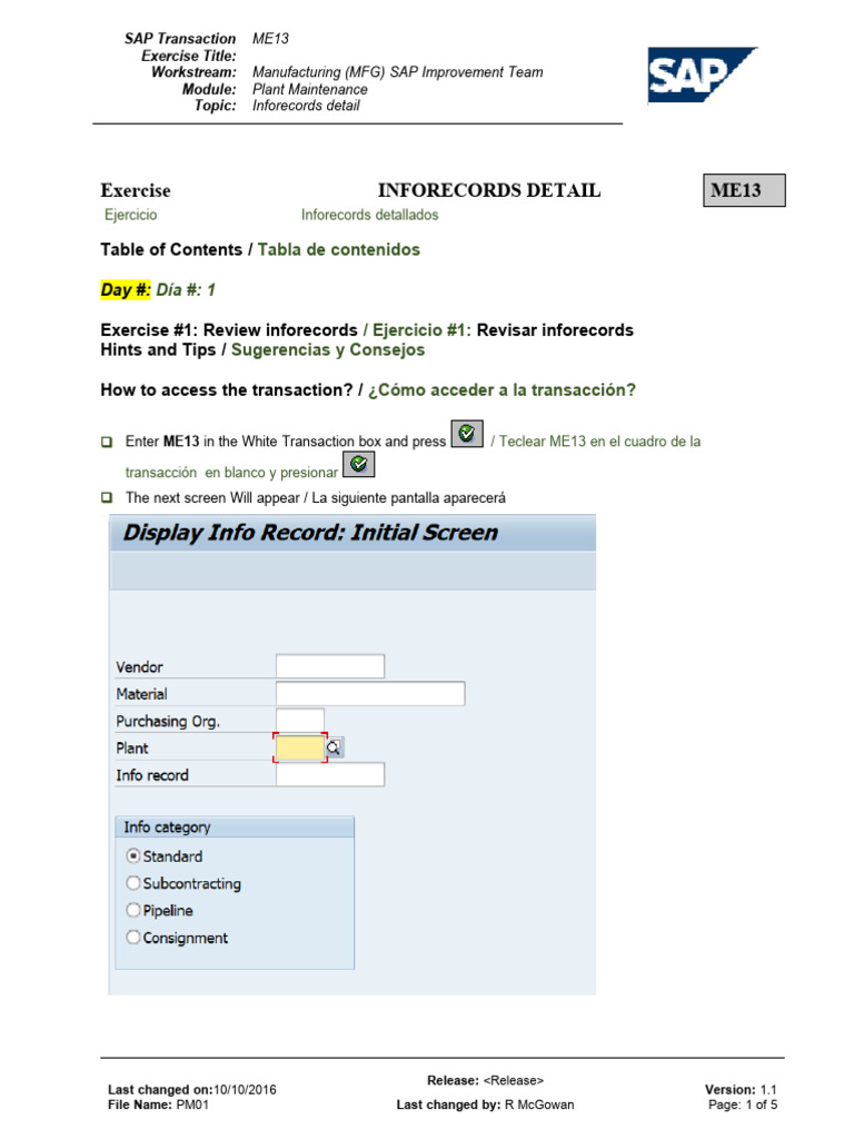 ME13 Inforecords Review Guide | PDF | Information Technology | Computing