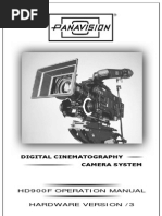 Digital Cinematography Camera System: Hd900F Operation Manual Hardware Version /3