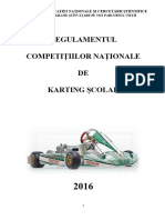 Regulamentul de Organizare A Competițiilor Naționale de Karting Școlar - 2016