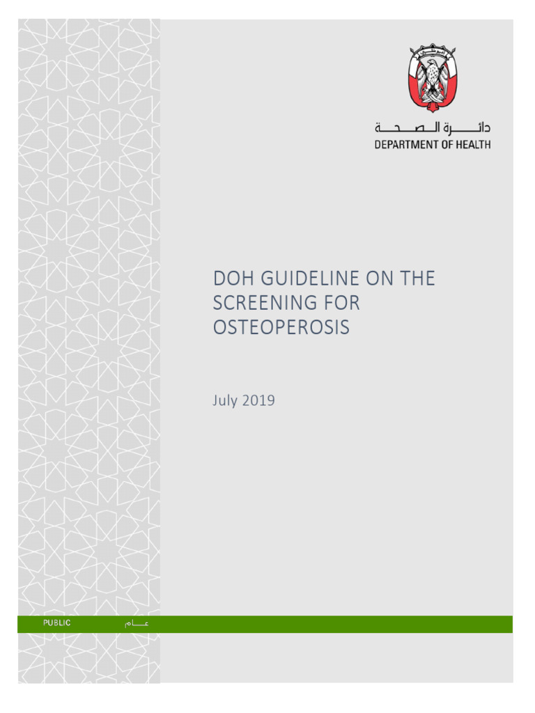 DOH Guideline For The Screening of Osteoporosis | PDF | Osteoporosis ...