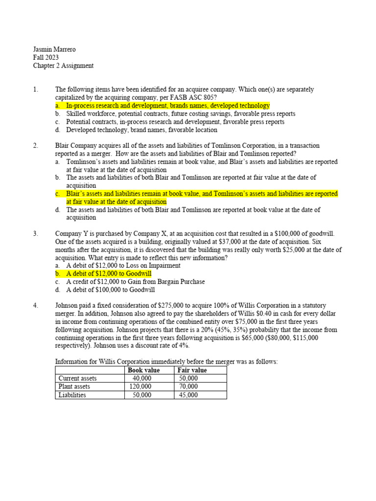 FASB ASC 805 Acquisition Accounting Guide | PDF | Book Value | Goodwill ...