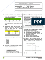 Estatistica - Lista 03 - Medidas de Dispersao