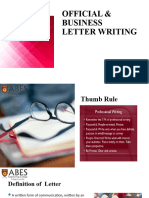 Official & Business Letter Writing: CO1-Write Professionally in Simple and Correct English