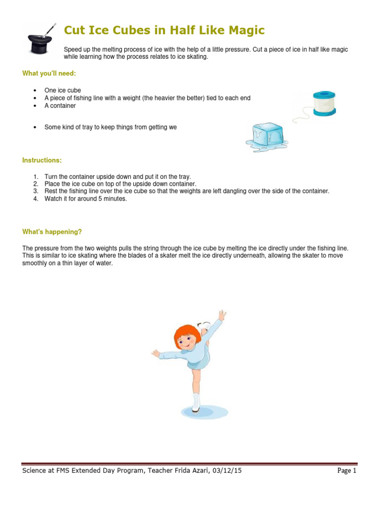 Cut Ice Cubes in Half Like Magic PDF