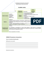 Rúbrica Resultado Del Aprendizaje P2 Algebra Lineal