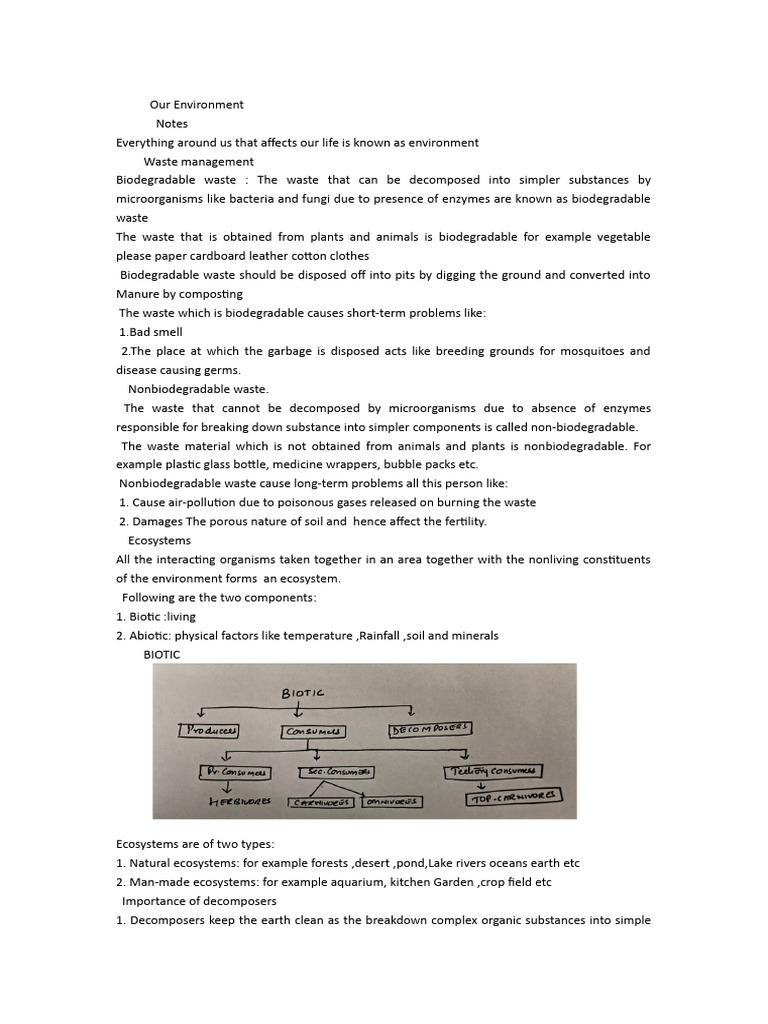 Notes of Environment | PDF | Biodegradation | Ecosystem