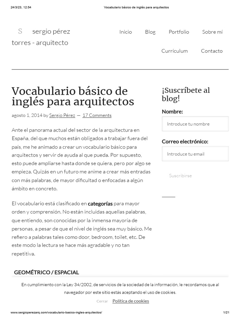 Vocabulario Básico de Inglés para Arquitectos PDF Fundación