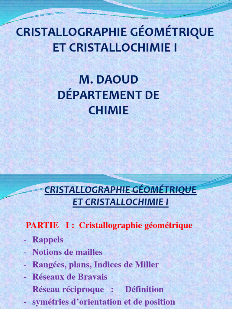 COURS S4 Cristtallo SMPC 2021 | PDF