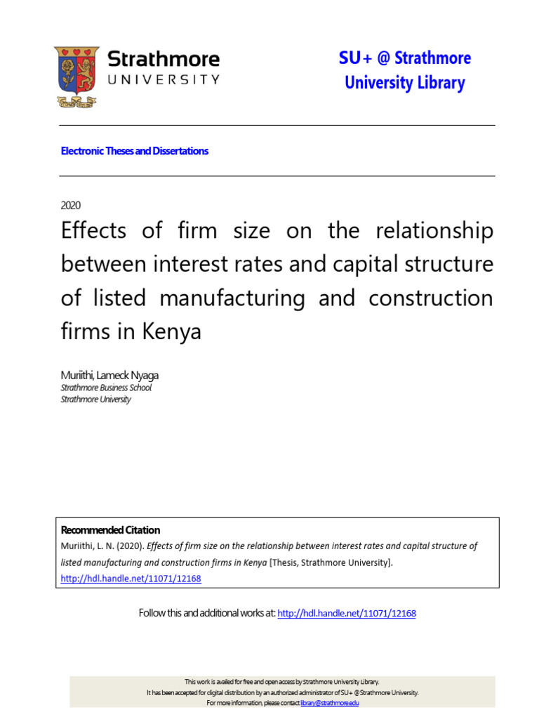 Effects of Firm Size On The Relationship Between Interest Rates and