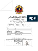 Laporan Lokakarya Penyusunan Visi Misi Dan Tujuan Program Studi Teknik Mesin TAHUN 2019-2030