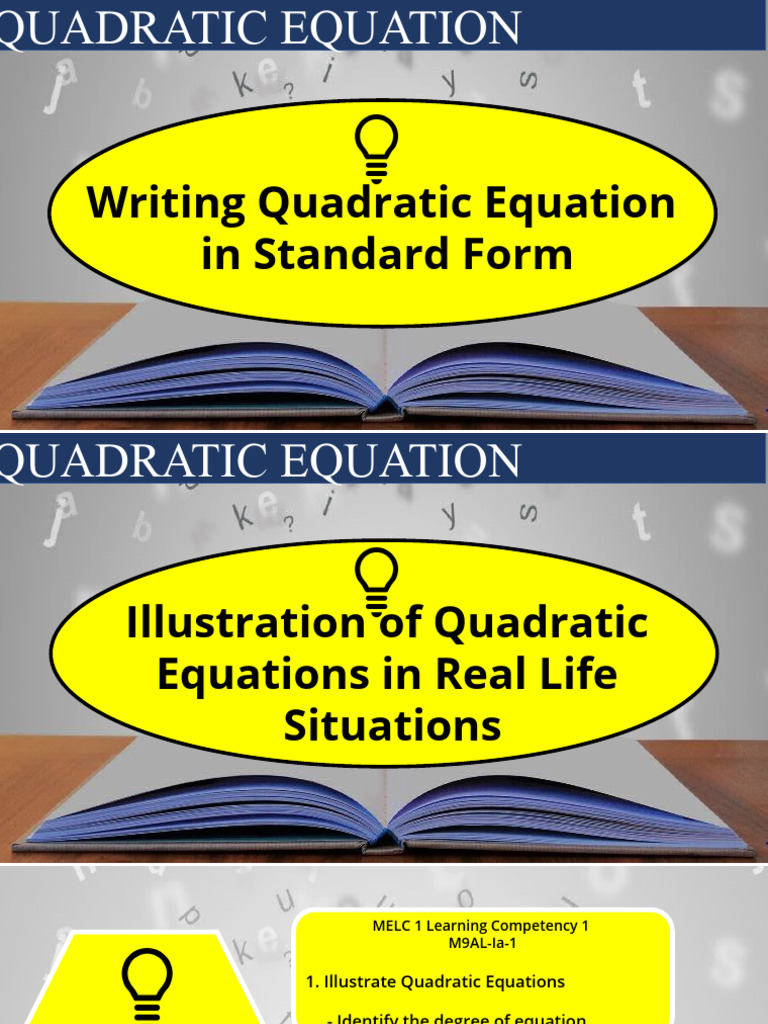Writing Quadratic Equations in Standard Form | PDF | Equations ...