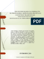 O Ensino de Psicologia Na Formação de Professores