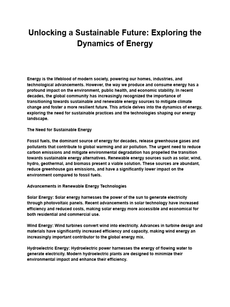 Sustainable Energy Transition | PDF | Sustainable Energy | Renewable Energy