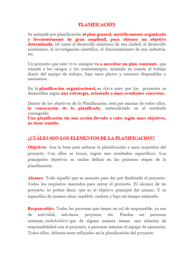 Guía para una Planificación Efectiva | PDF | Planificación | Presupuesto