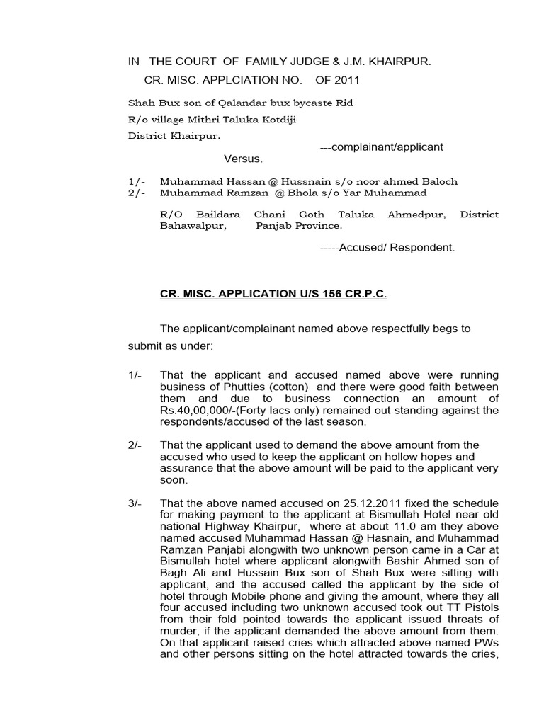 Procedure Of Complaint Case Under Crpc