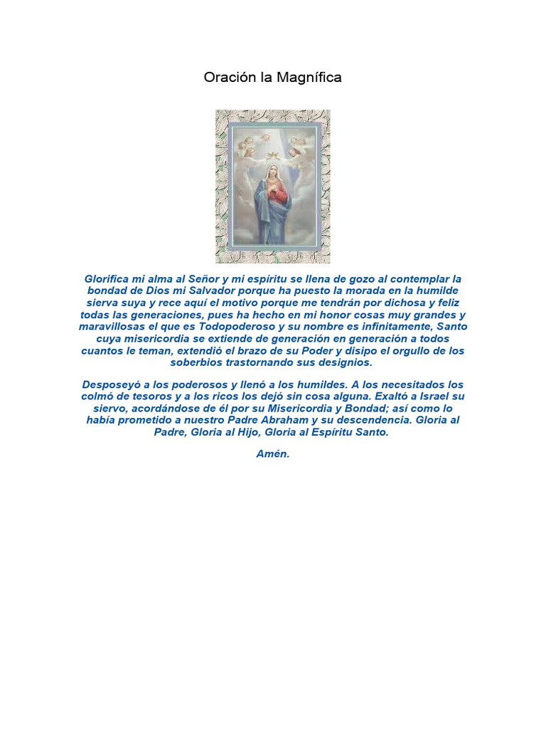 Oración La Magnífica de San Ignacio | PDF