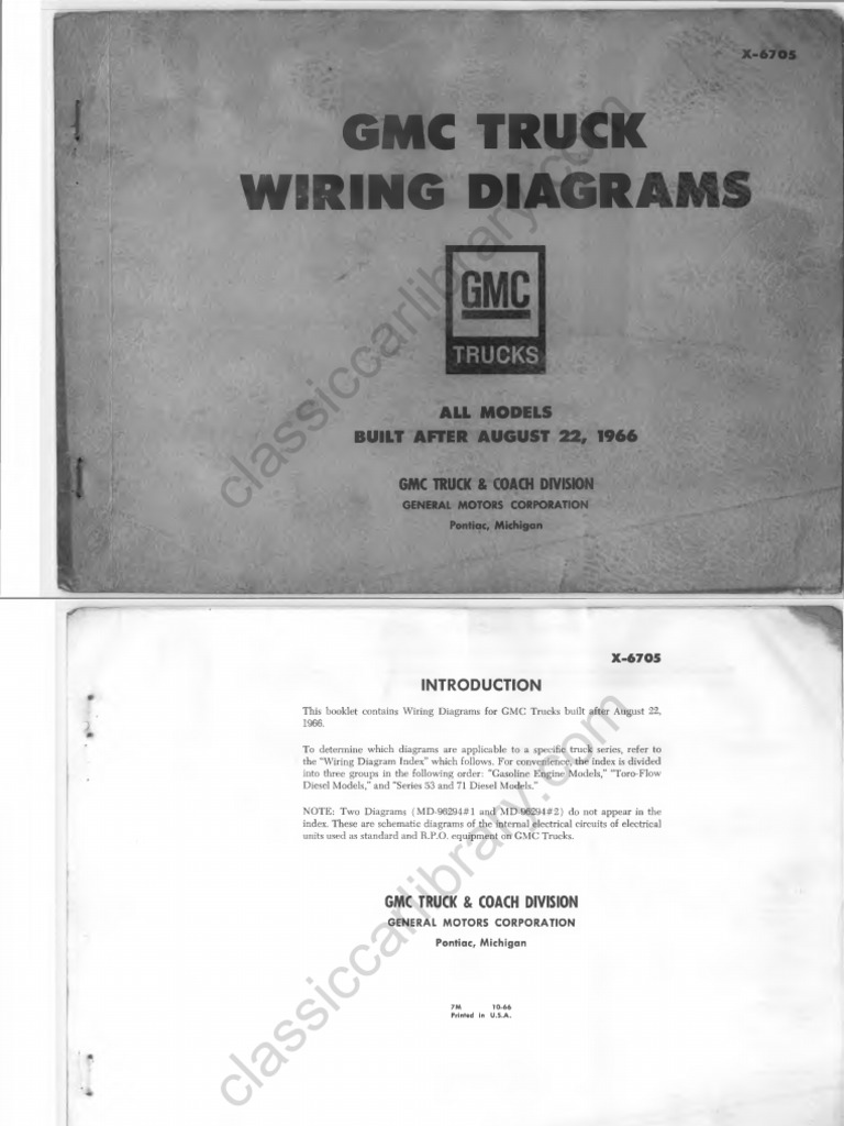 X6705 1967 GMC Wiring Diagrams After August 22 1966-Web-5167 | PDF