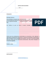 Modelo y Formato de Carta de Aviso de Despido Chile PDF