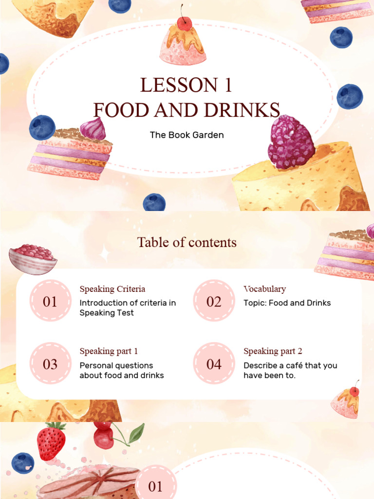 IELTS Speaking: Food and Drinks Guide | PDF | Coffeehouse | Food And Drink