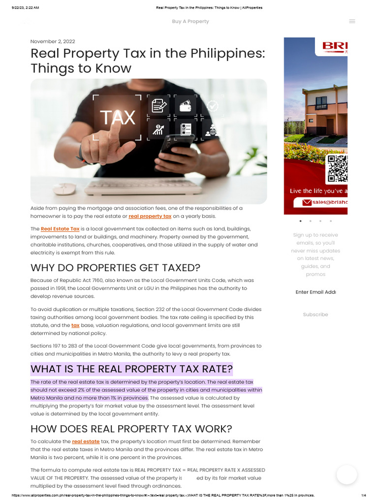 10 Real Property Tax in The Philippines Things To Know