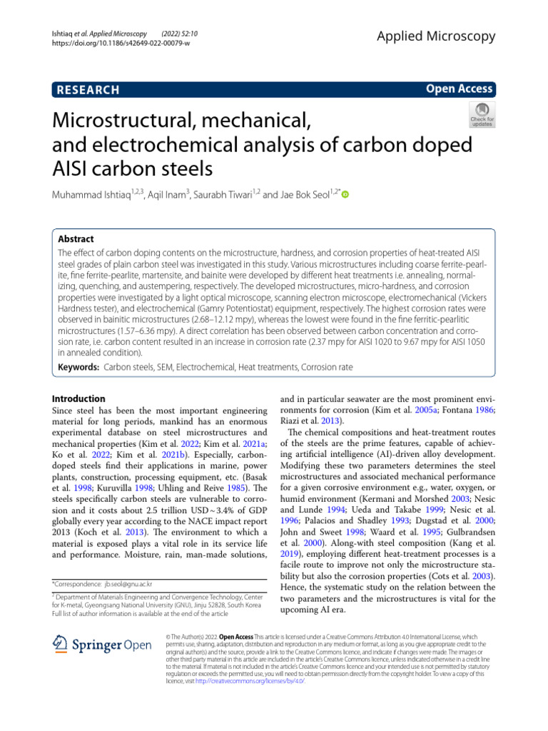 Microstructure Carbon Doped CS | PDF | Heat Treating | Steel