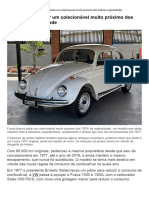 Fusca Branco Polar Um Colecionável Muito Próximo Dos 100