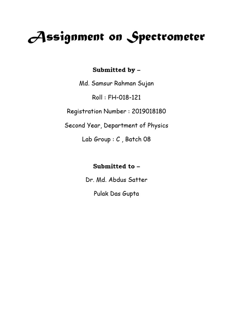 Spectrometer by Salman PDF Spectrometer Spectroscopy