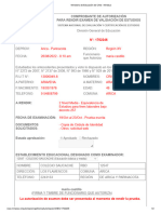 Comprobante de Autorización para Rendir Examen de Validación de Estudios