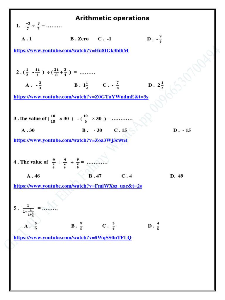 Arithmetic Operations | PDF