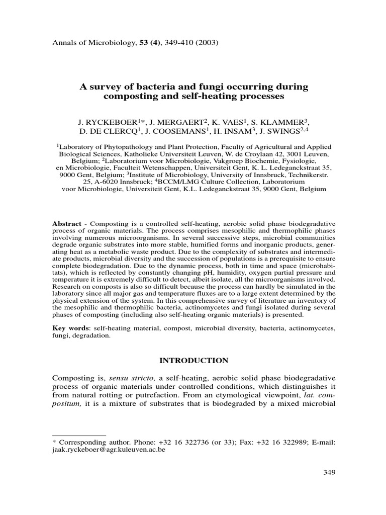 Microbial Diversity in Composting Processes | PDF | Compost | Microorganism