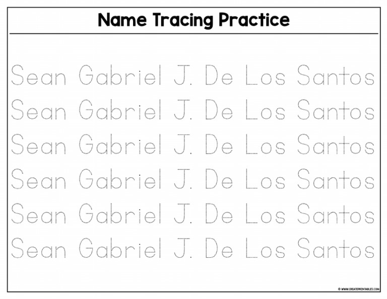 Name - Tracing - Practice D41A 6516 E282 | PDF