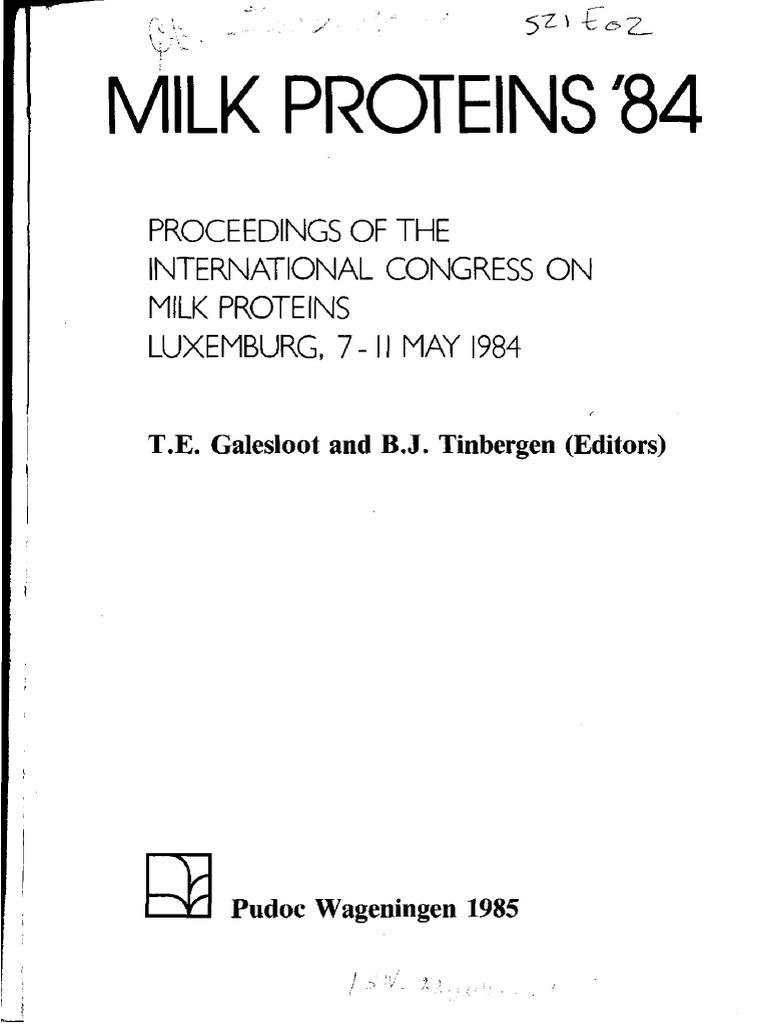 BOOK Milk Proteins Proceedings of The International Co-Wageningen ...